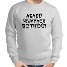 Свитшот мужской серый аблей жылудок воткой